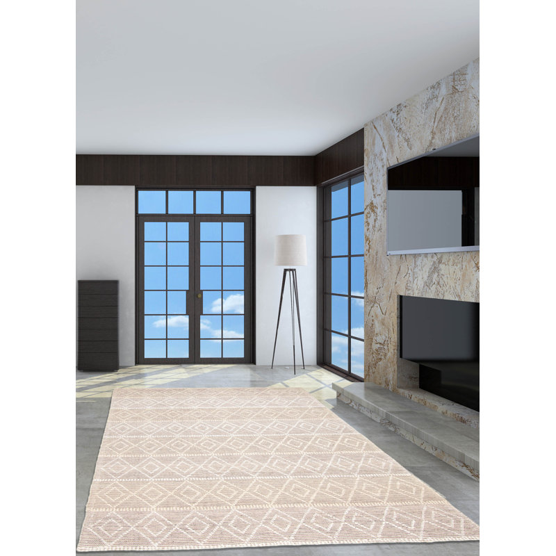 Tapis nouvel âge en laine taupe de conception unique 6 pi 1 po x 8 pi 11 po Iamandi