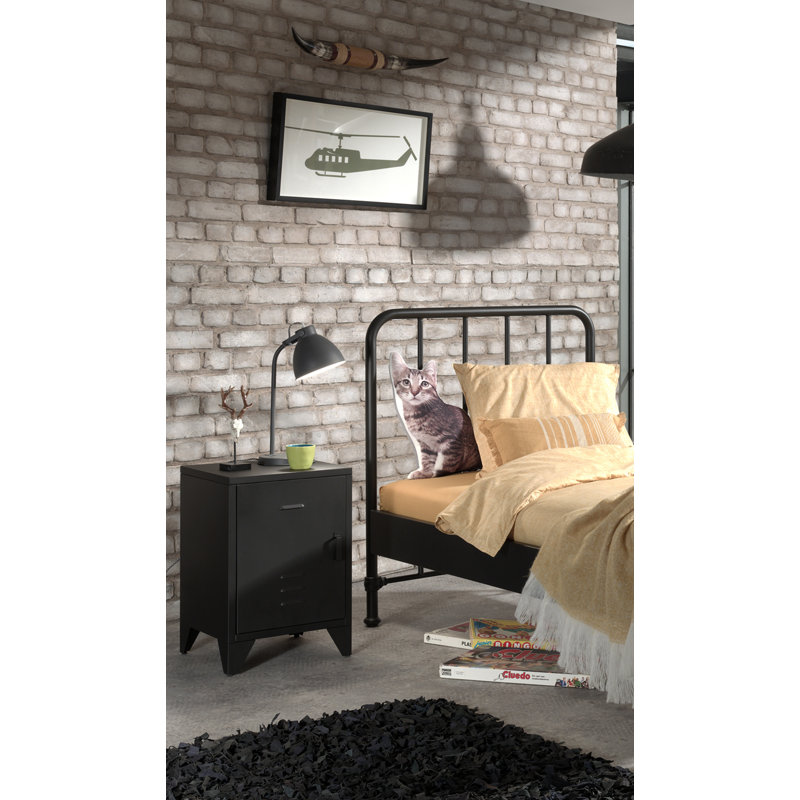 BRONXX Night Console Industrial Look Matt, Black