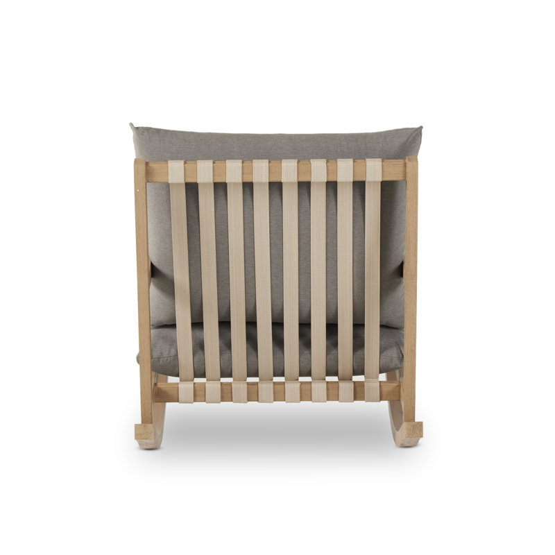 Aiken Teak Outdoor Rocker Chair, Venao Charcoal