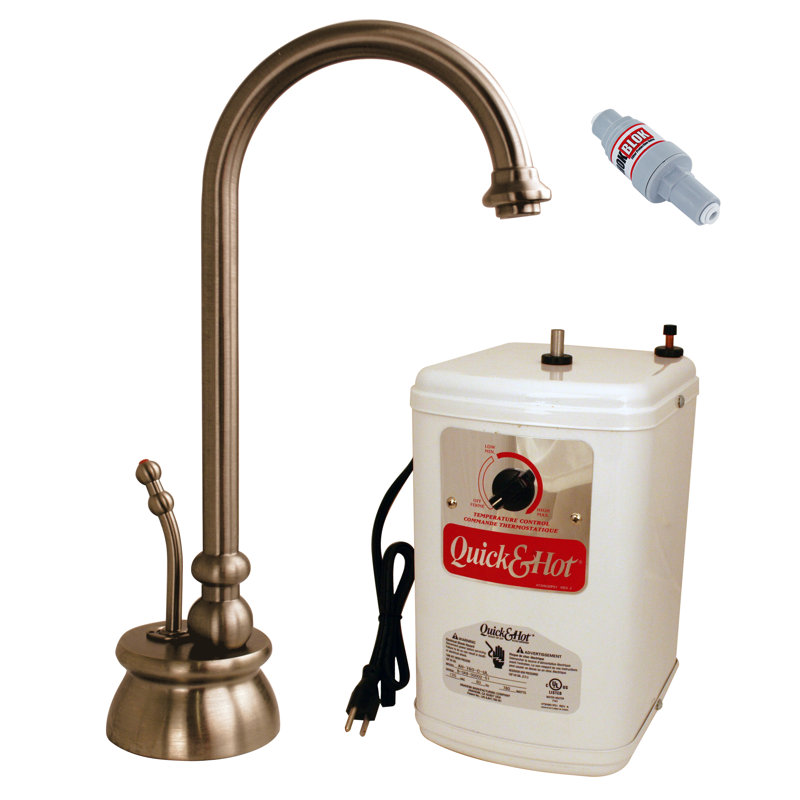 10" Calorah 1-Handle Hot Water Dispenser Faucet with Instant Hot Tank, Antique Copper