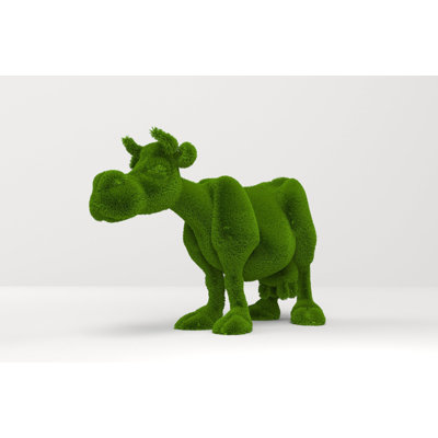 Outdoor Cartoon Cow Topiary Green Figures