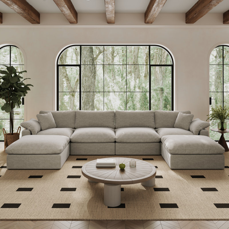 Canapé modulaire surdimensionné Cloud, Light Grey Polyester