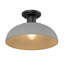 Plafonnier extérieur 1 lumière Yep par Golden Lighting Levitt en noir naturel et abat-jour gris naturel-92389153