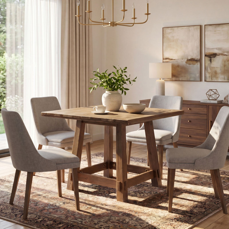 Dining Table with Wood Base