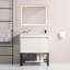 Meuble-lavabo de salle de bain avec lavabo, 1 porte à fermeture en douceur, tiroirs à fermeture en douceur et 1 tablette inférieure ouverte