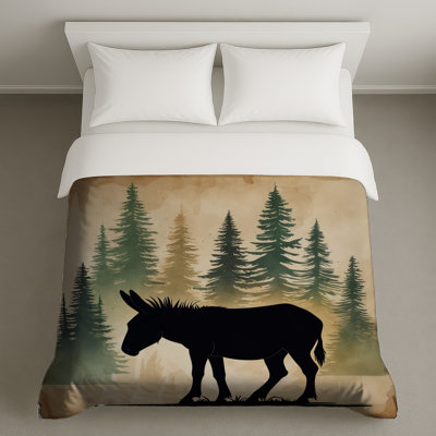 Housses de couette silhouette d'âne silhouette de forêt