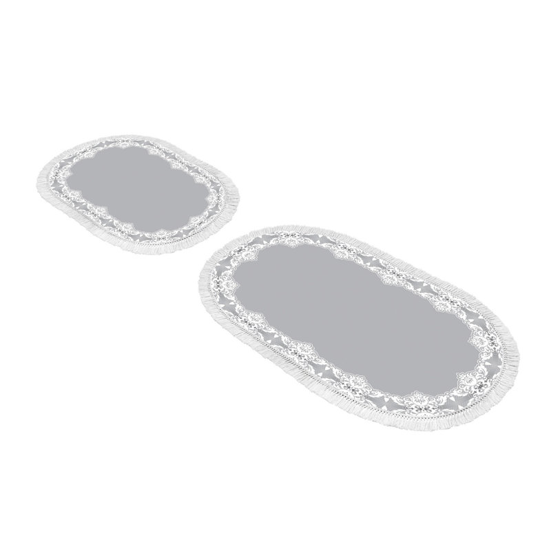 Ensemble de tapis de bain 2 pièces Clarice, Gris / blanc