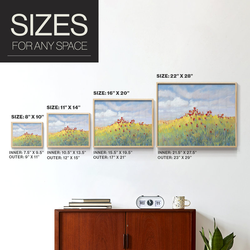 Summer Breeze Meadow II -Framed Print - Restickable, H 8 po x l 10 po, Naturel