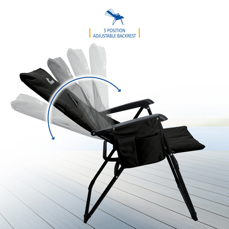 SUNMER Folding Deck Reclining Chairs, Black