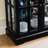 Cherry Glass Cabinet With Doors, Adjustable Shelving, - Proof Design, And Included E26 Bulb For Interior Showcase Black Antique Storage, , Design Collectibles Display-120632335