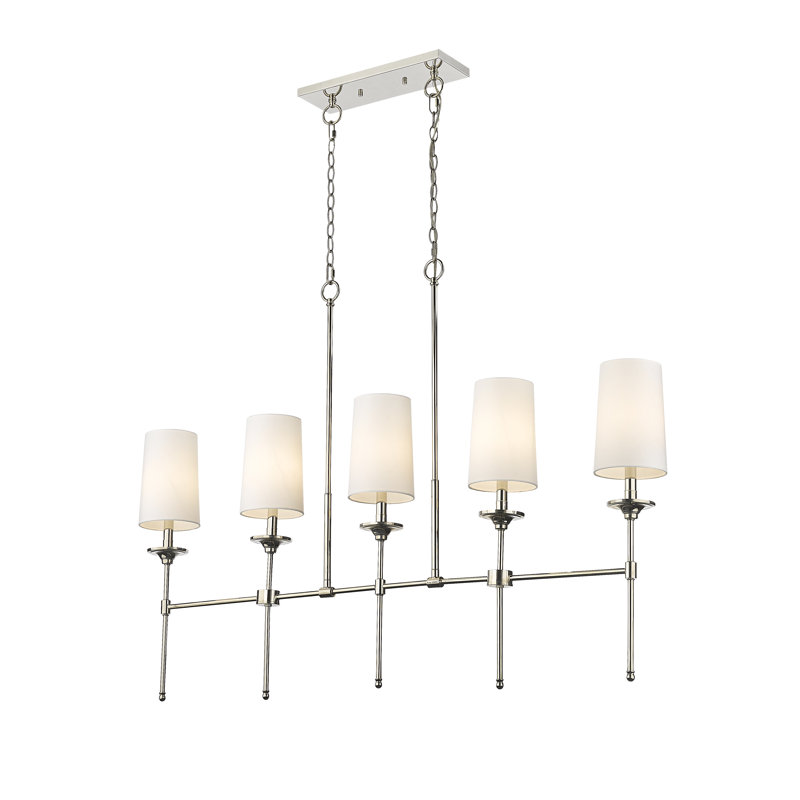 Lustre 5 lumières Hayse, Nickel poli