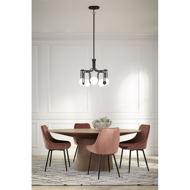 Kraga™ Five-Light Chandelier, Matte Black