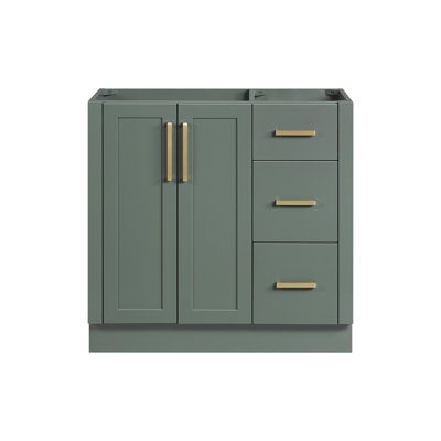   Loren 36 Inch Single Sink Base Cabinet in Vintage Green