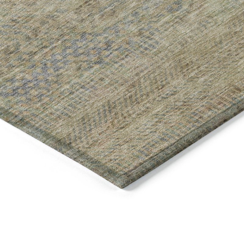 Tapis extérieur lavable rayé beige et taupe 3 pi x 5 pi