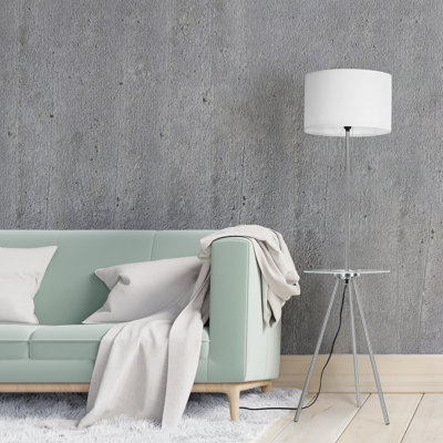 Elwina 56'' Satin Tray Table Floor Lamp with USB