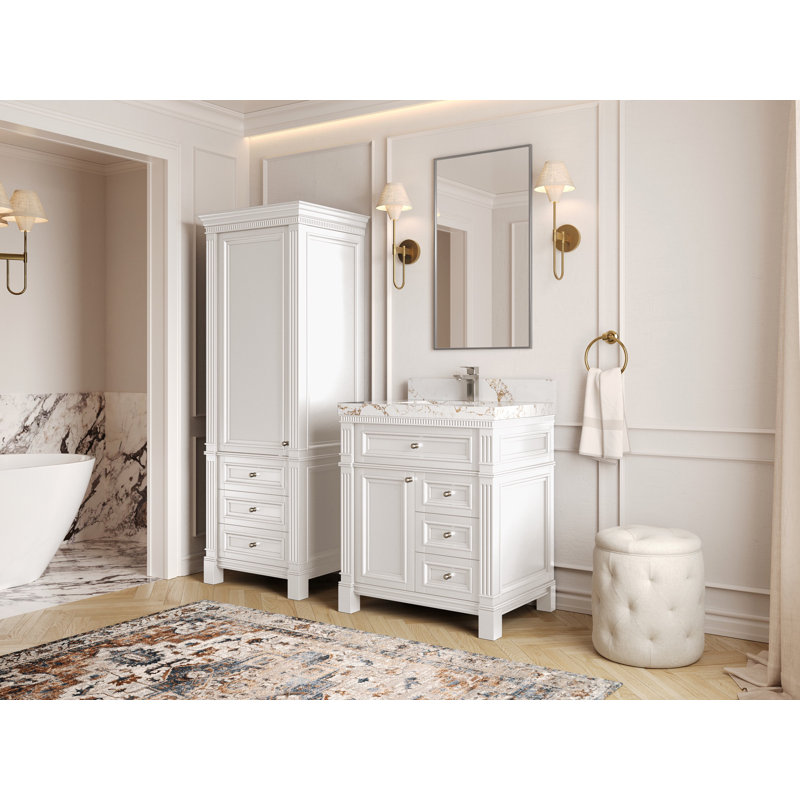 30 po Paris X P 22 po De salle de bain Quartz blanc