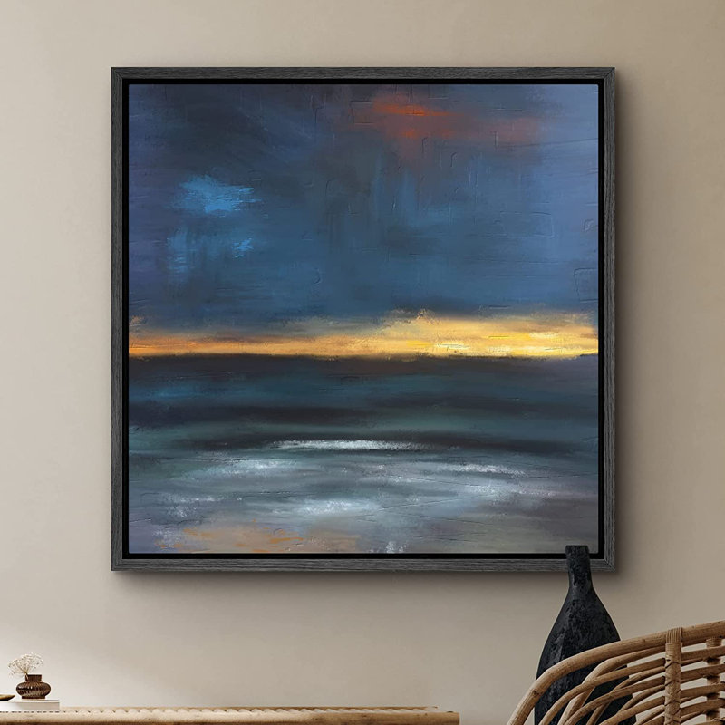 Peinture sur toile, cadre flottant, Noir, H 24 po x l 24 po x P 1,5 po