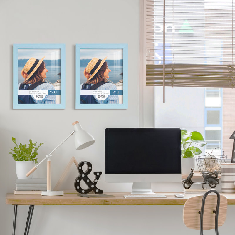 Wood Picture Frame - Set of 2, 8" x 10", Baby Blue