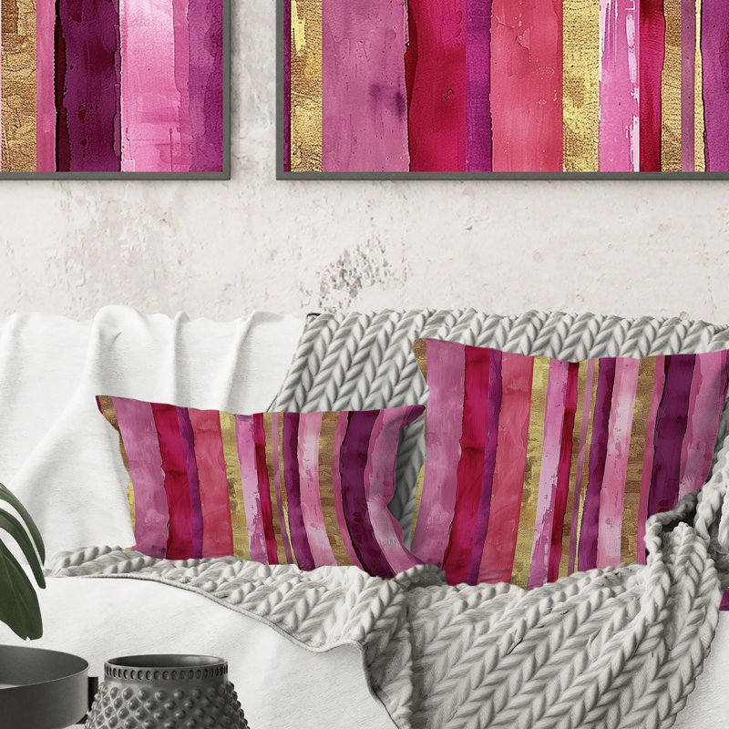 Magenta Chic Stripe Glam I - Coussin lombaire transitionnel