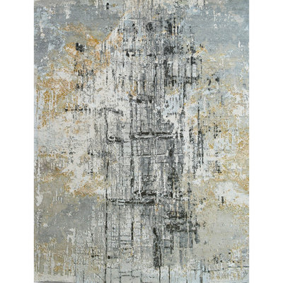 Hand Woven Silk and Wool Area Rug