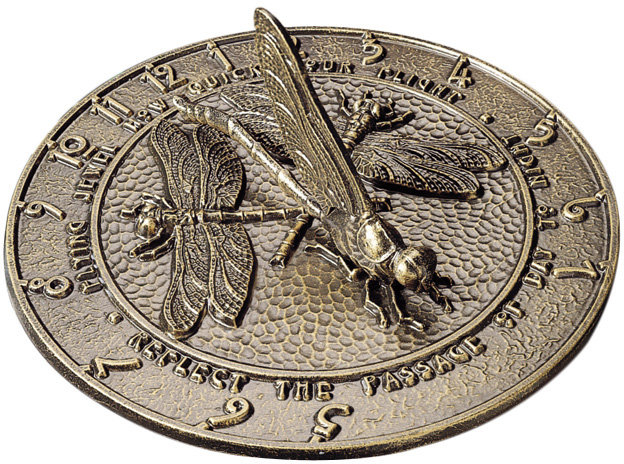 Dragonfly Sundial, French Bronze