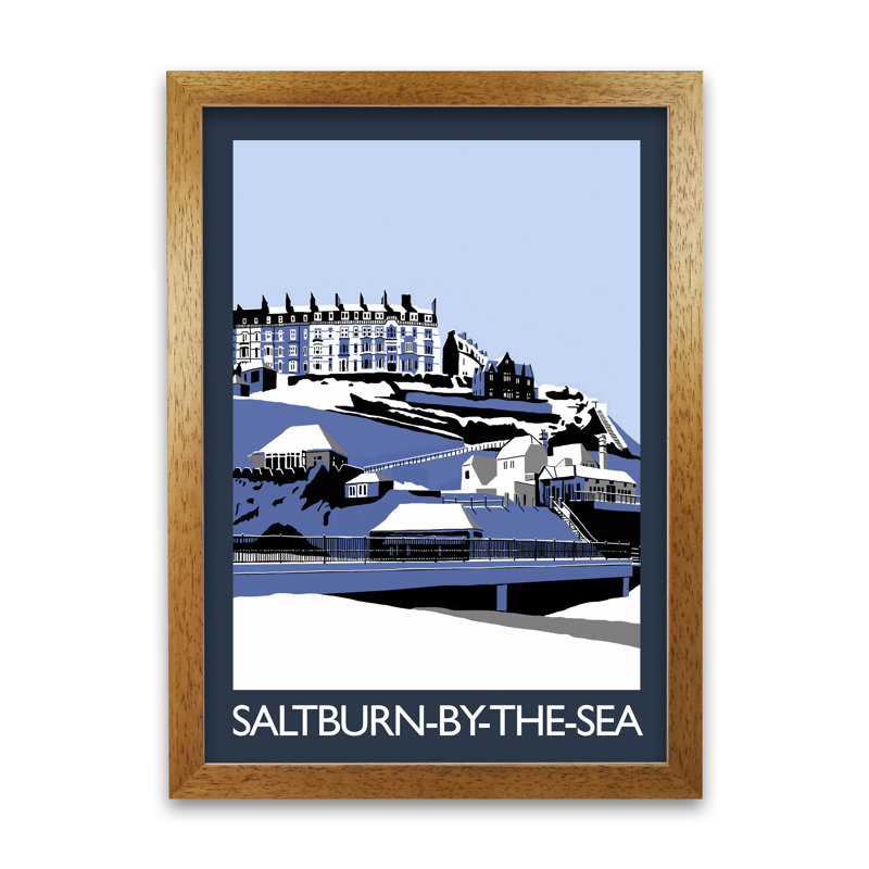 Saltburn-By-The-Sea In Snow by Richard O'Neill - Single Picture Frame Print, 29.7 cm H x 21 cm W, Brown