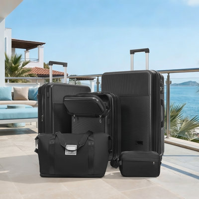 Luggage Sets 5 Piece with Half-opening