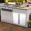 Double BBQ Access Door for Outdoor Kitchen - 304 Brushed Stainless Steel, Durable & Weather Resistant, Easy Install, Secure Storage for Grill Islands & Cabinets