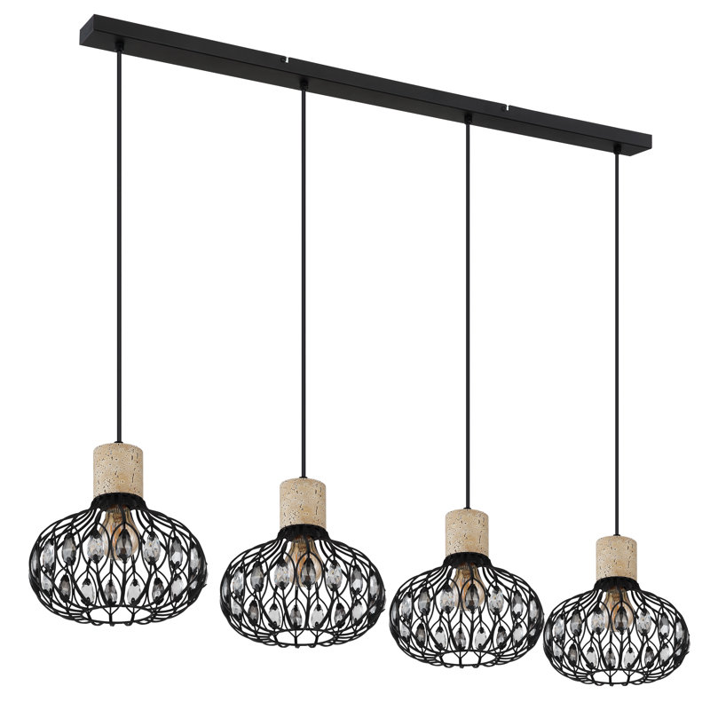 Pawtucket 4 - Light Matte Black Geometric Pendant