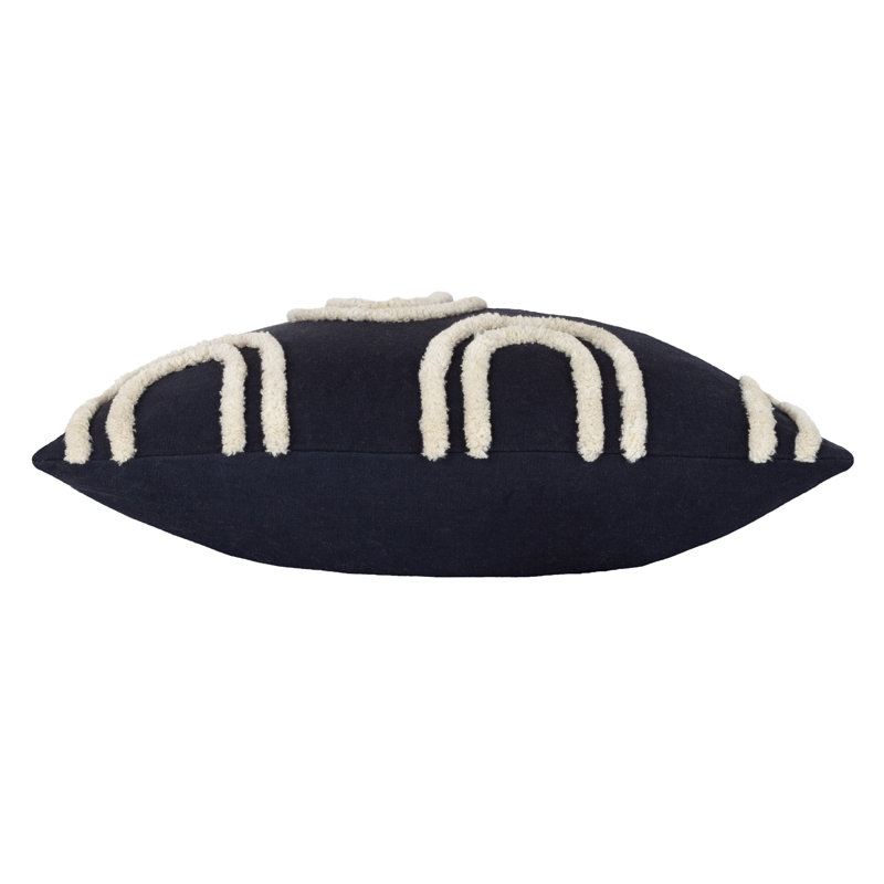 Archie Geometric Square Throw Cushion, Black