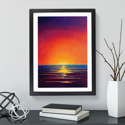 Ocean Sunset In Watercolour No.7 - Framed Print