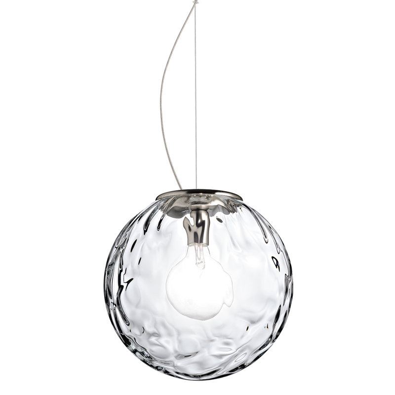 Luminaire suspendu sphère 1 lumière Borgo, Clair, 17,75" H x 17,75" L x 17,75" D