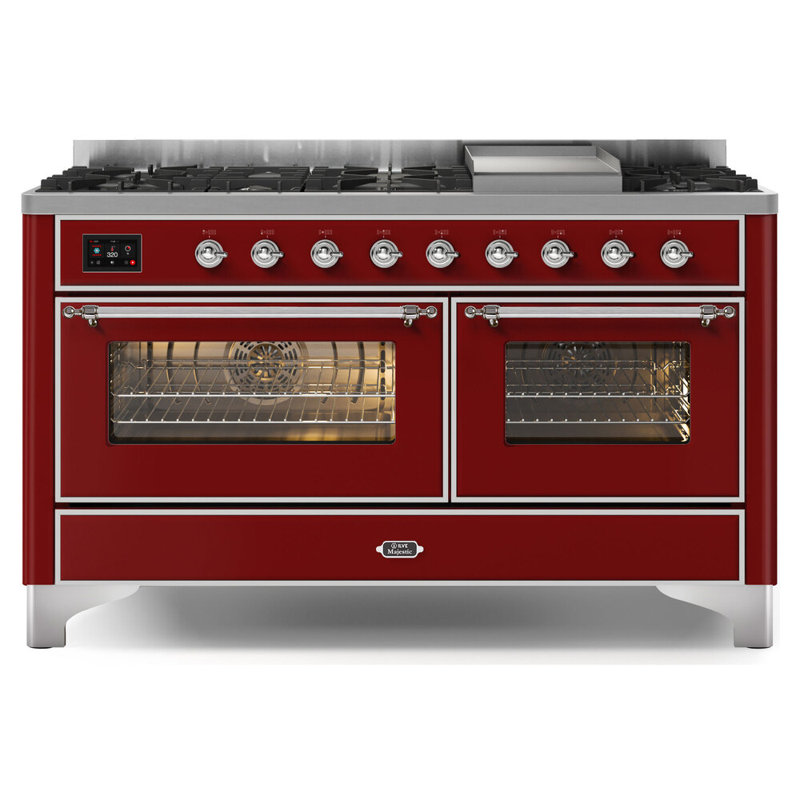 Majestic II 60" 5.02 cu. ft. Freestanding Dual Fuel Range with Griddle, Liquid Propane, Matte Graphite/Bronze
