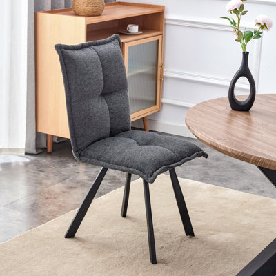 Dining Chairs Set Of 2, High Back Modern Upholstered Dining Room Kitchen Side Chair With Metal Legs For Home/Living Room/Bedroom/Office
