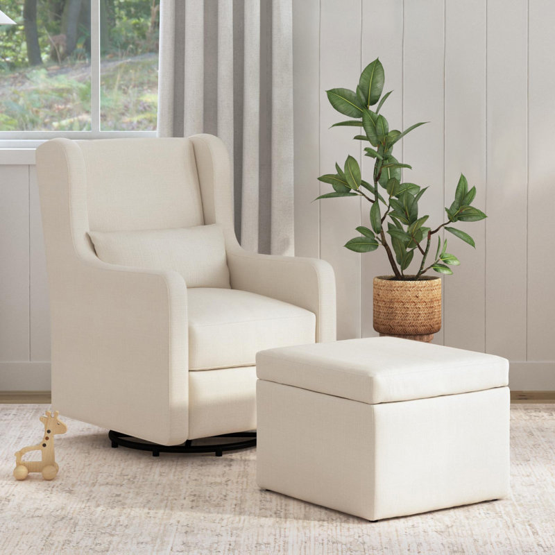 Glider With Storage Ottoman Davinci Swivel Glider And Ottoman