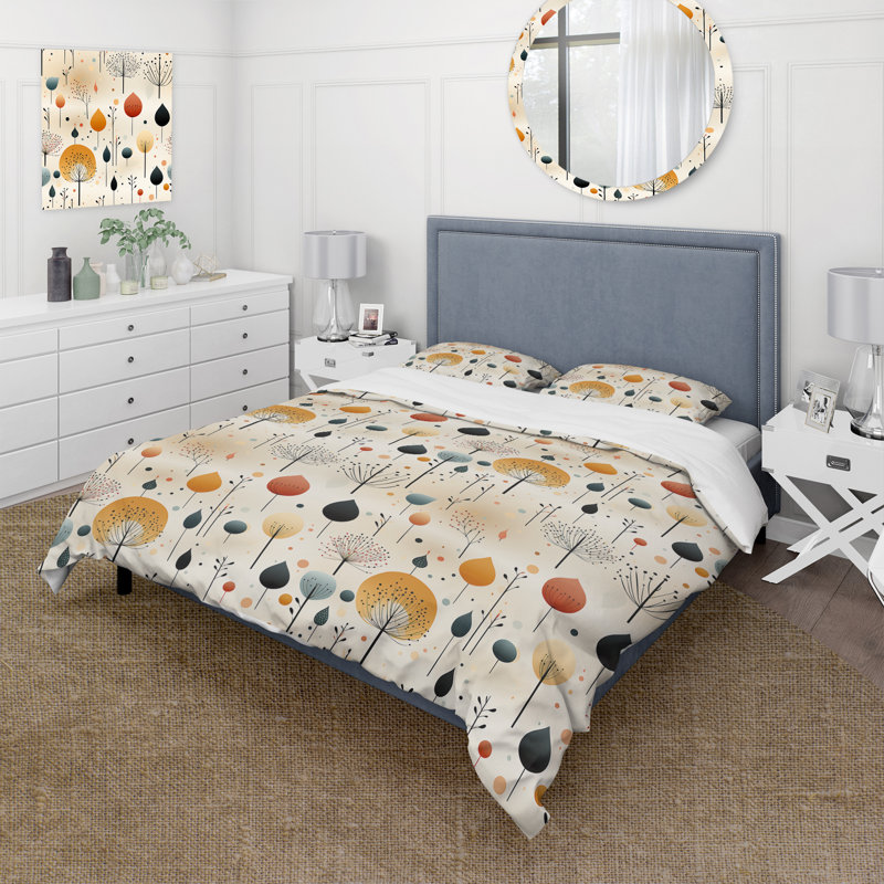 Subdued Expression I Floral Duvet Cover, Twin Duvet Cover + 1 Standard Sham
