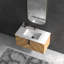 Meuble-lavabo mural 36 po avec panneau cannelé 3D et lavabo intégré en céramique