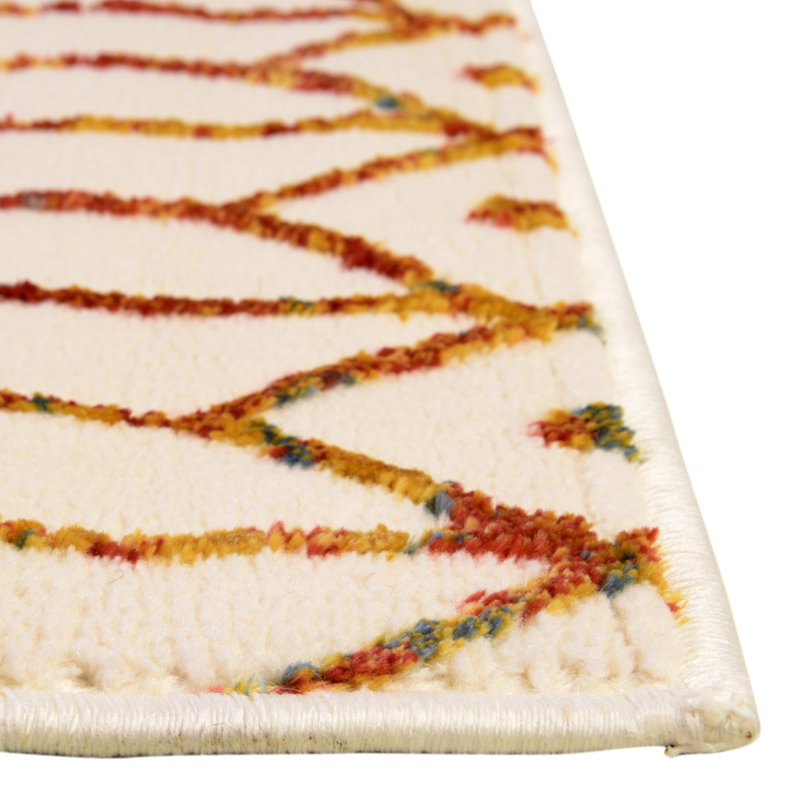 Tapis intérieur rectangulaire en polyester tissé à la machine à motif abstrait Eshin, Carré 7 pi