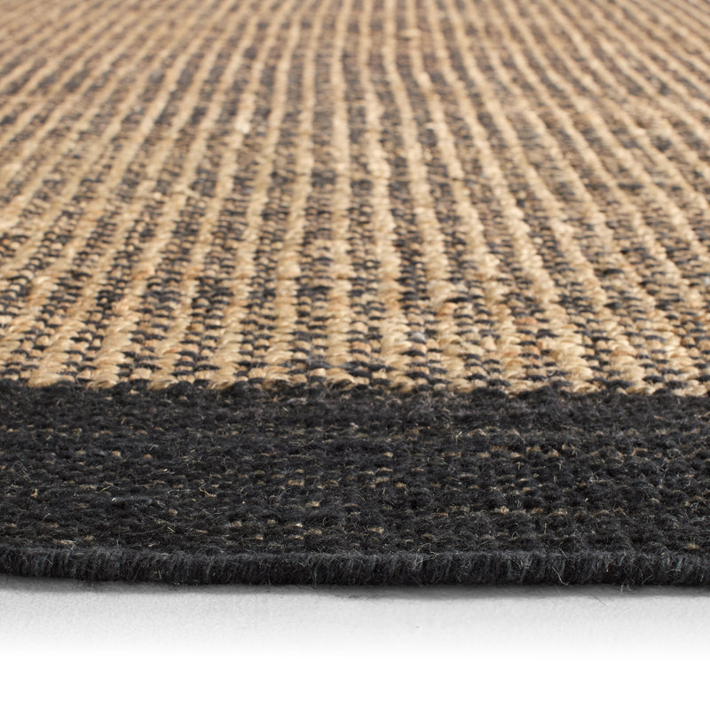 Jaipur Living Kion SOS03 Handwoven Border Black/Tan Area Rug (6'X9'), Rectangle 6' x 9'