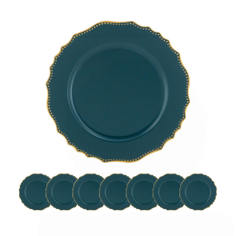 8 Pack Plastic Charger Plate, D13"