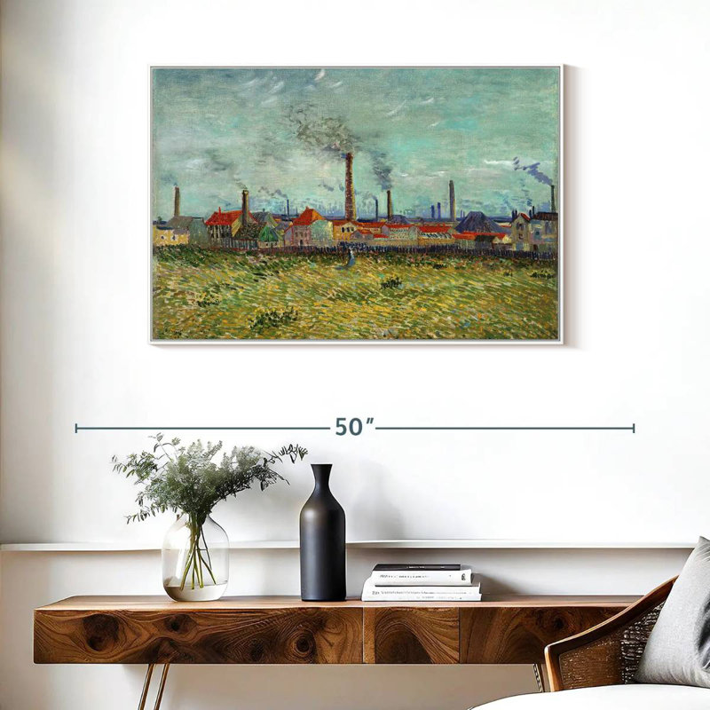 Usines à Clichy, Cadre flottant blanc, 37 po x 25 po