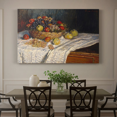 Nature morte aux pommes et aux raisins (Nature morte aux pommes et aux raisins secs) - Claude Monet - toile tendue avec châssis - 1880