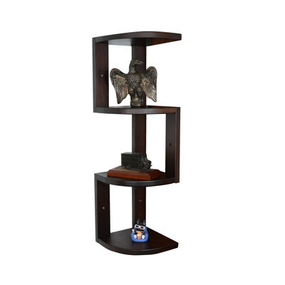 Corner Shelf, 4 Pieces, USA-Grown Solid Hickory Hardwood
