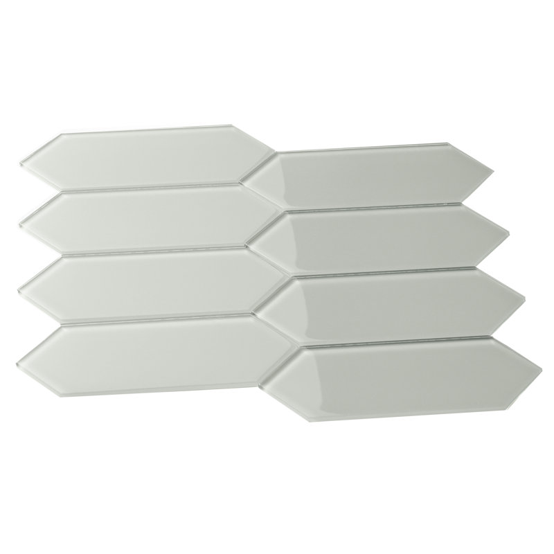 3"x9" Glass Picket Subway Wall Tile, Light Gray