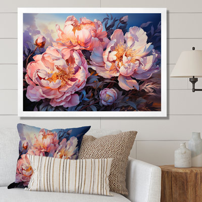 Pivoines magiques au coucher du soleil II - salon d'art mural pivoines
