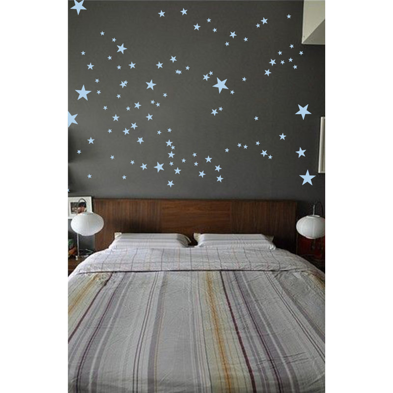 Adhésif décoratif étoiles, H 24 po x l 27 po x P 0,01 po, Bleu poudré