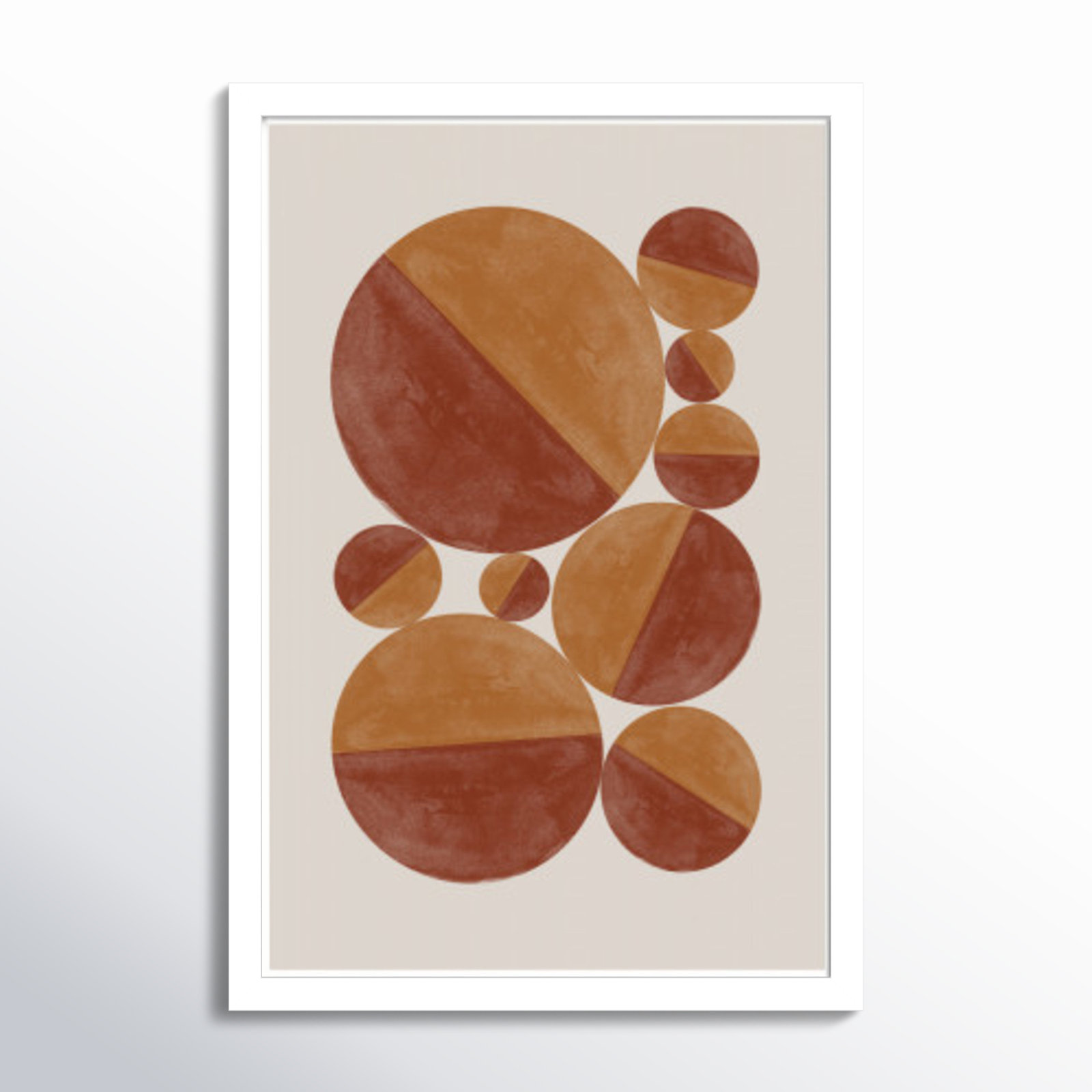 Paley "Burnt Orange Bols" Print, White, 21" H x 15" W