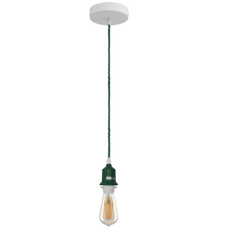 Rascoe 1 - Light Bulb Pendant, No, White/Dark Green