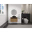 Meuble-lavabo de 30 po avec lavabo d'art en céramique noire, 2 portes à fermeture douce, conception à fixation flottante, contreplaqué (emballage KD)-1029462352