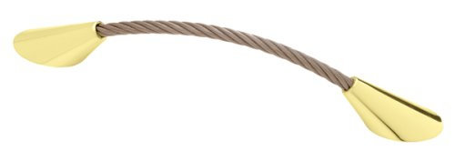 3-3/4" Twisted Cable Pull Polished Brass